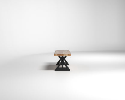 Nathan 60" Live Edge Dining Bench - Honeycomb