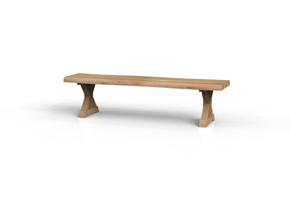 Malcolm Acacia Live Edge Dining Bench - Natural + Gray