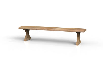 Malcolm Acacia Live Edge Dining Bench - Natural + Gray