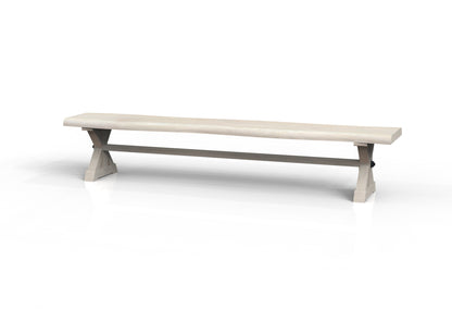 Malcolm Acacia Live Edge Dining Bench - New White Wash
