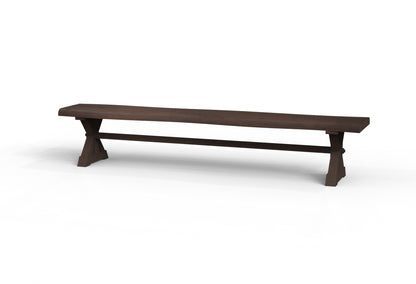 Malcolm Acacia Live Edge Dining Bench - Natural + Black