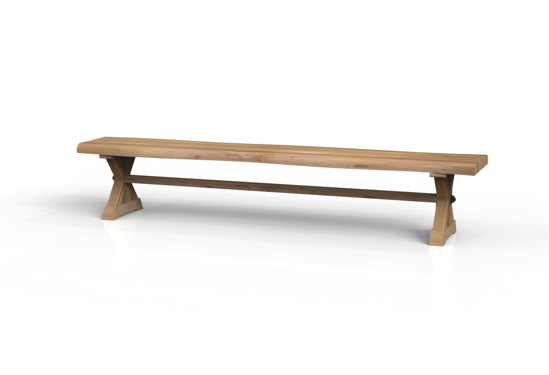 Malcolm Acacia Live Edge Dining Bench - Natural + Gray