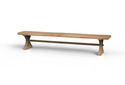 Malcolm Acacia Live Edge Dining Bench - Natural + Gray