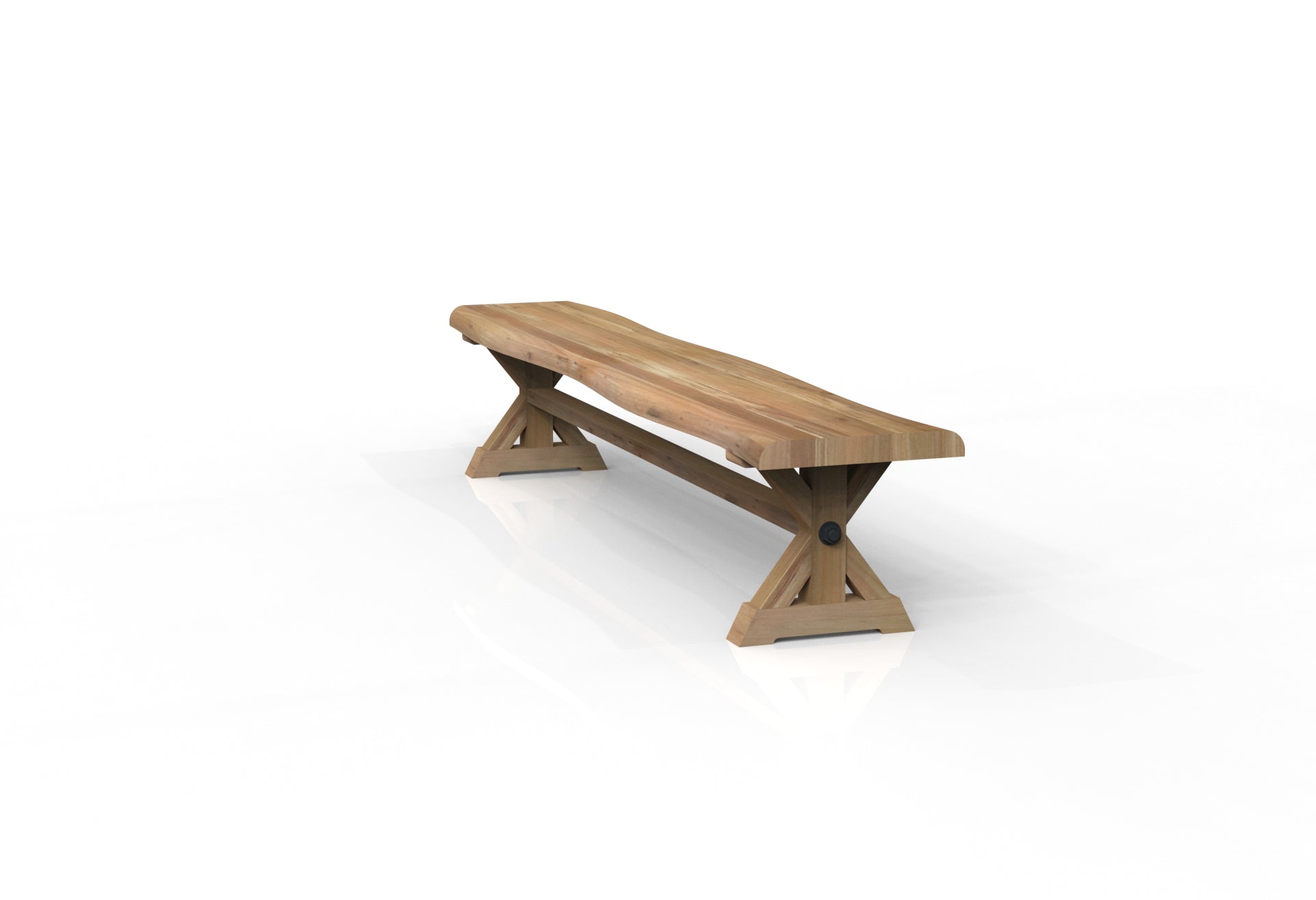 Malcolm Acacia Live Edge Dining Bench - Natural + Gray
