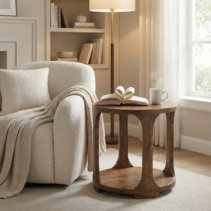 Bertram 26" Teak End Table - Natural