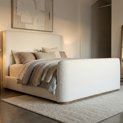 Bianca 88" King Bed - Ivory Cloud + Beechwood