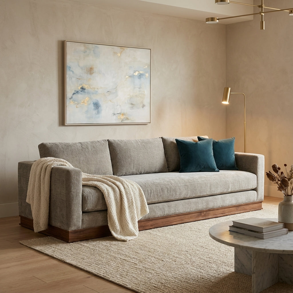 Bradford Express Ship 102" Bench Cushion Sofa - Velvet Taupe