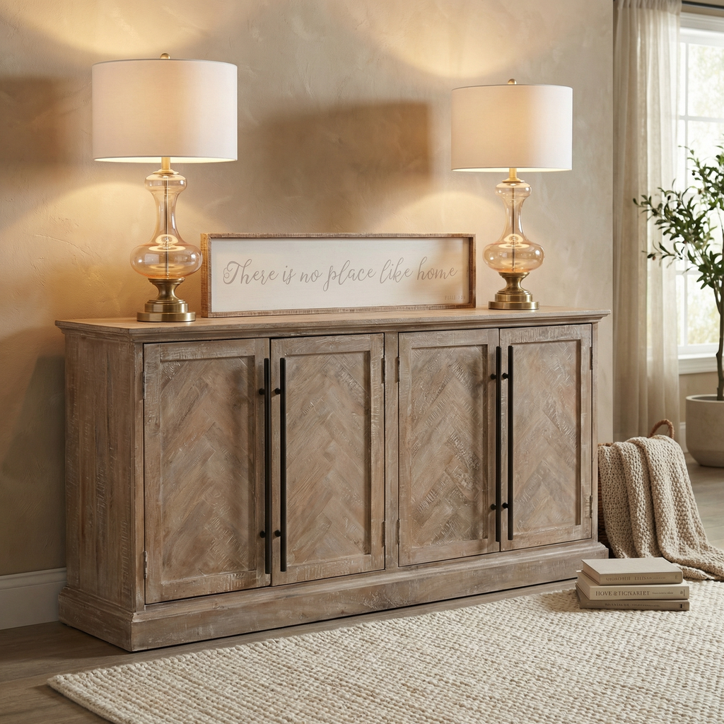 Bradley 70" 4 Door Sideboard - New White Wash