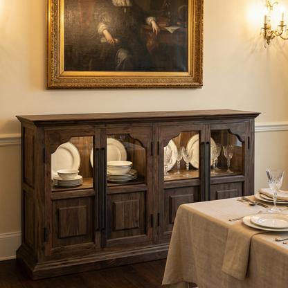 Bradshaw 76" 4 Door Sideboard - Natural + Black