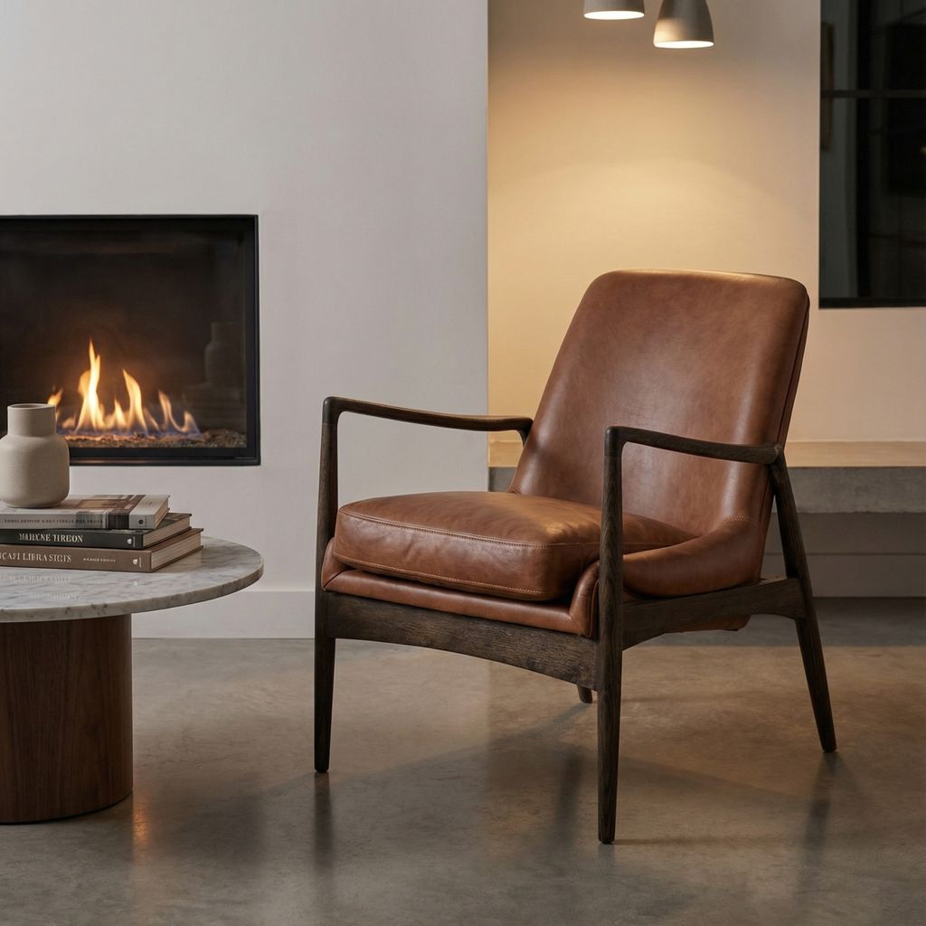 Brandon 26" Top Grain Leather Chair - Brandy