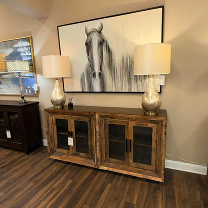 Bron 80” Glass Door Sideboard - Natural