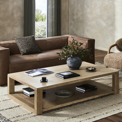 Rowan 67" Coffee Table - Bleached Oak Solid