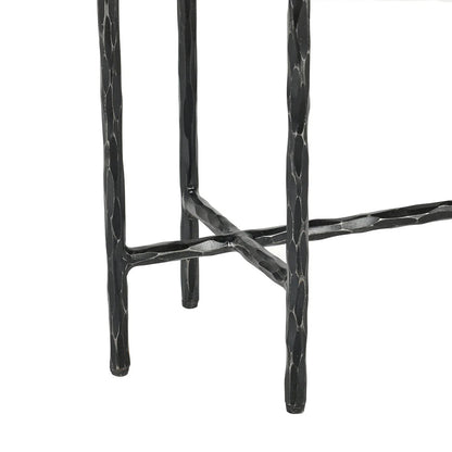 Hiro 35" Iron Console Table - Iron + Blue Stone