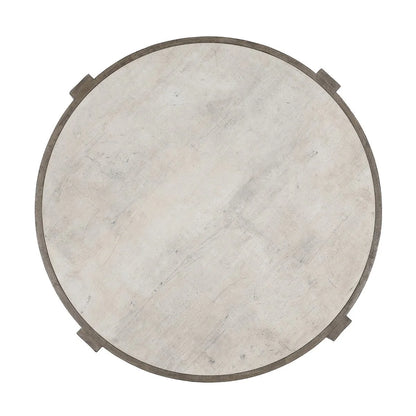 Sheldon 52" Round Coffee Table - Distressed Grey