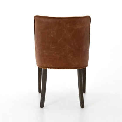 Ayla Top Grain Leather Dining Chair - Sienna Chestnut