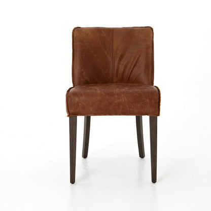 Ayla Top Grain Leather Dining Chair - Sienna Chestnut