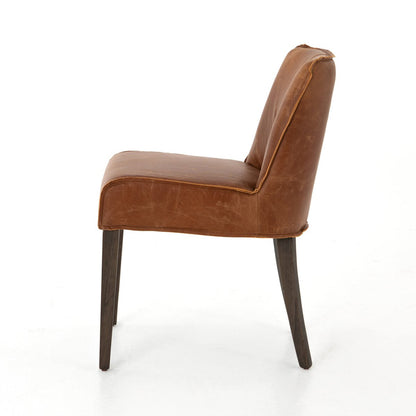 Ayla Top Grain Leather Dining Chair - Sienna Chestnut