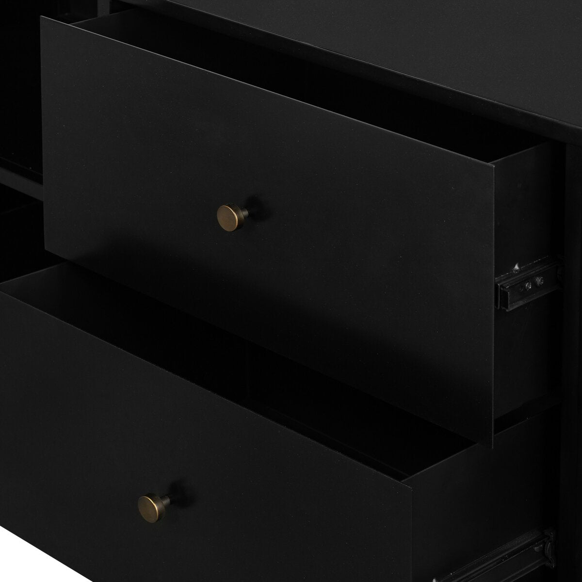 Ellington 70" 4 Drawer Media Cabinet - Black Iron + Bronze