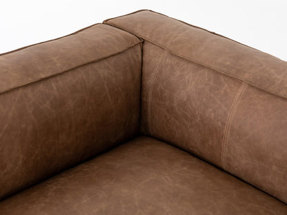 Malek 120" Top Grain Leather LAF Sectional - Natural Washed Sand
