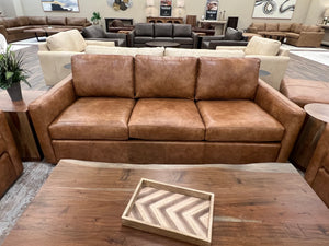 Wyatt 91" Wide Track Arm 3 Cushion Top Grain Leather Sofa - Desert Sand