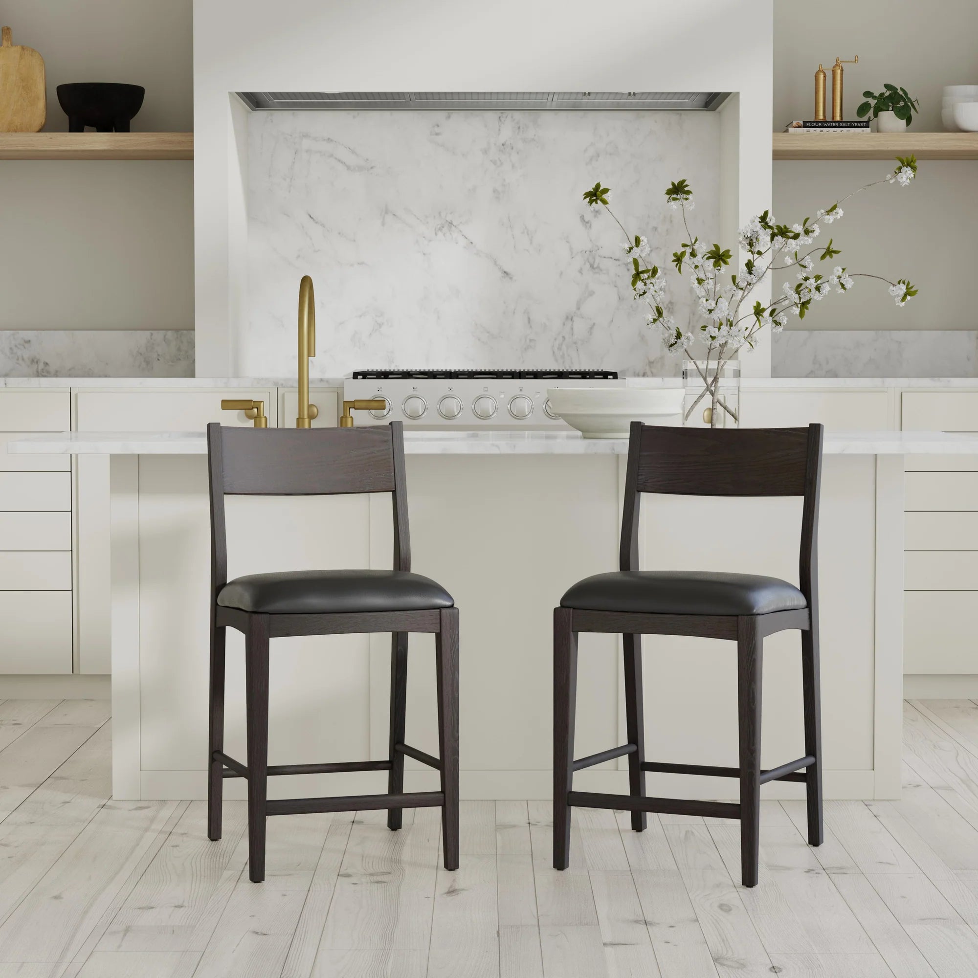 Amara 30" Bar Stool - Noir + Ash