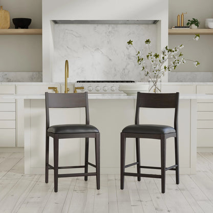 Amara 30" Bar Stool - Noir + Ash