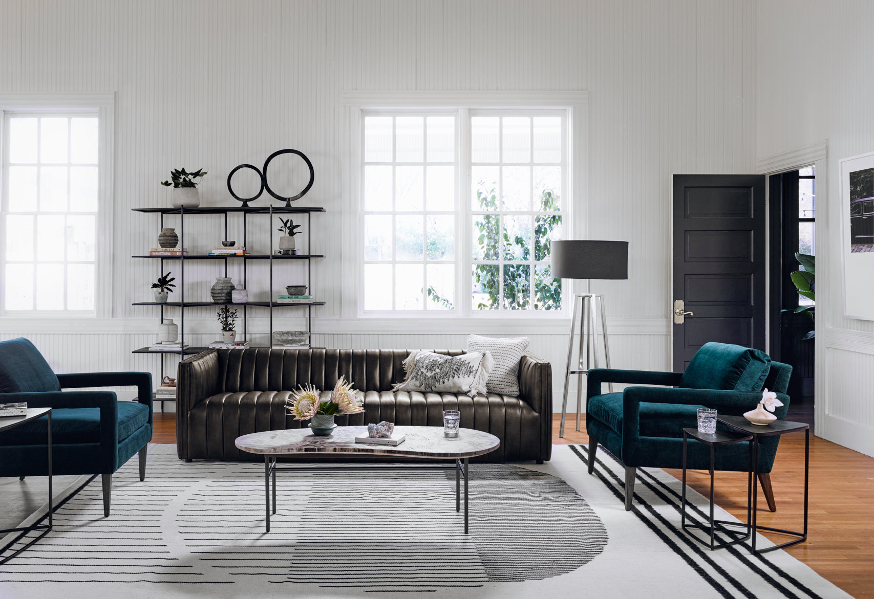 Augustus 97" Top Grain Leather Sofa - Wolf - Classic Carolina Home