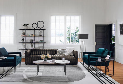 Augustus 97" Top Grain Leather Sofa - Wolf - Classic Carolina Home