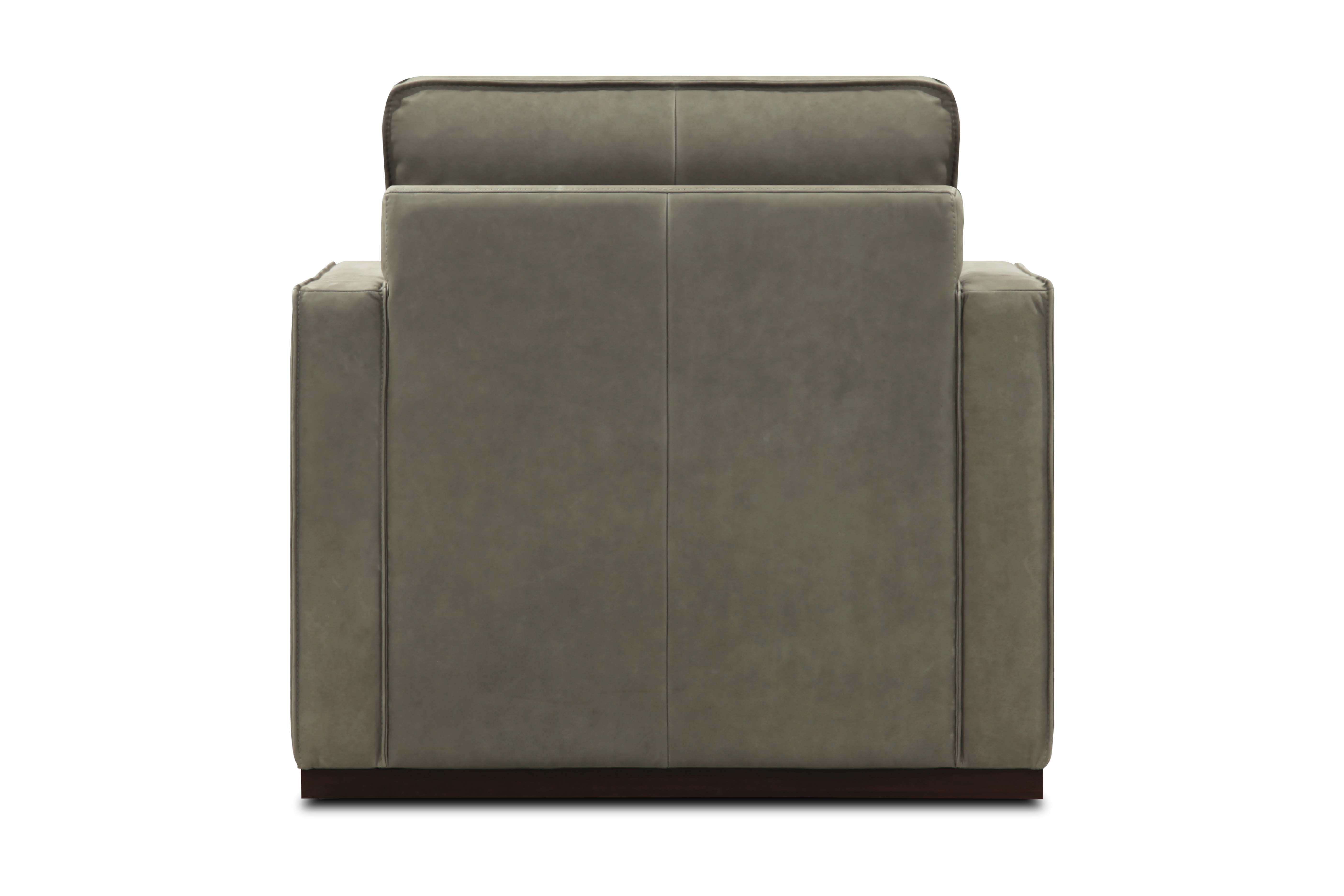 Willis 36" Top Grain Leather Swivel Chair - Napa Light Gray