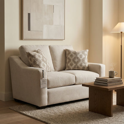 Carson 56" Sloped Track Arm 2 Cushion Loveseat - Performance Alabaster