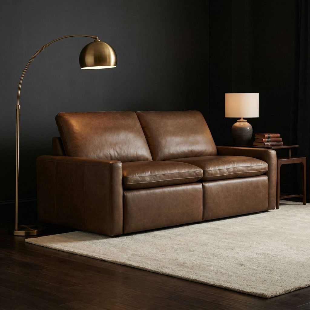 Cartier 78" 2 Cushion Top Grain Leather Power Recliner Sofa - Sonoma Cocoa