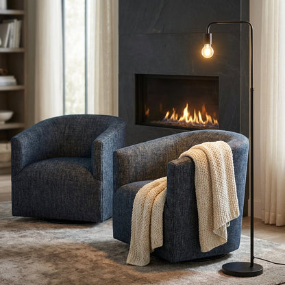 Carver 31" Express Ship Barrel Swivel Chair - Midnight