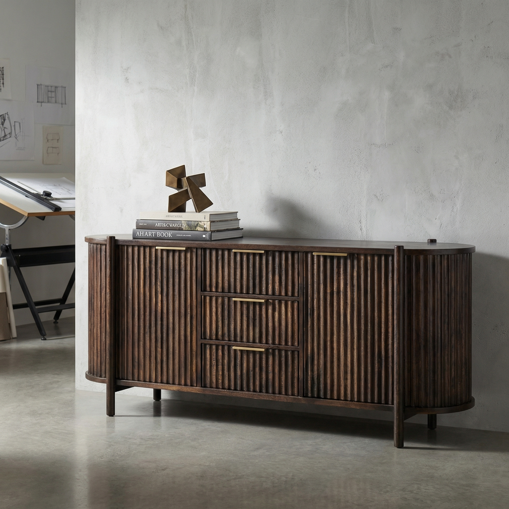 Cascade 74" 2 Door 3 Drawer Sideboard - Brown