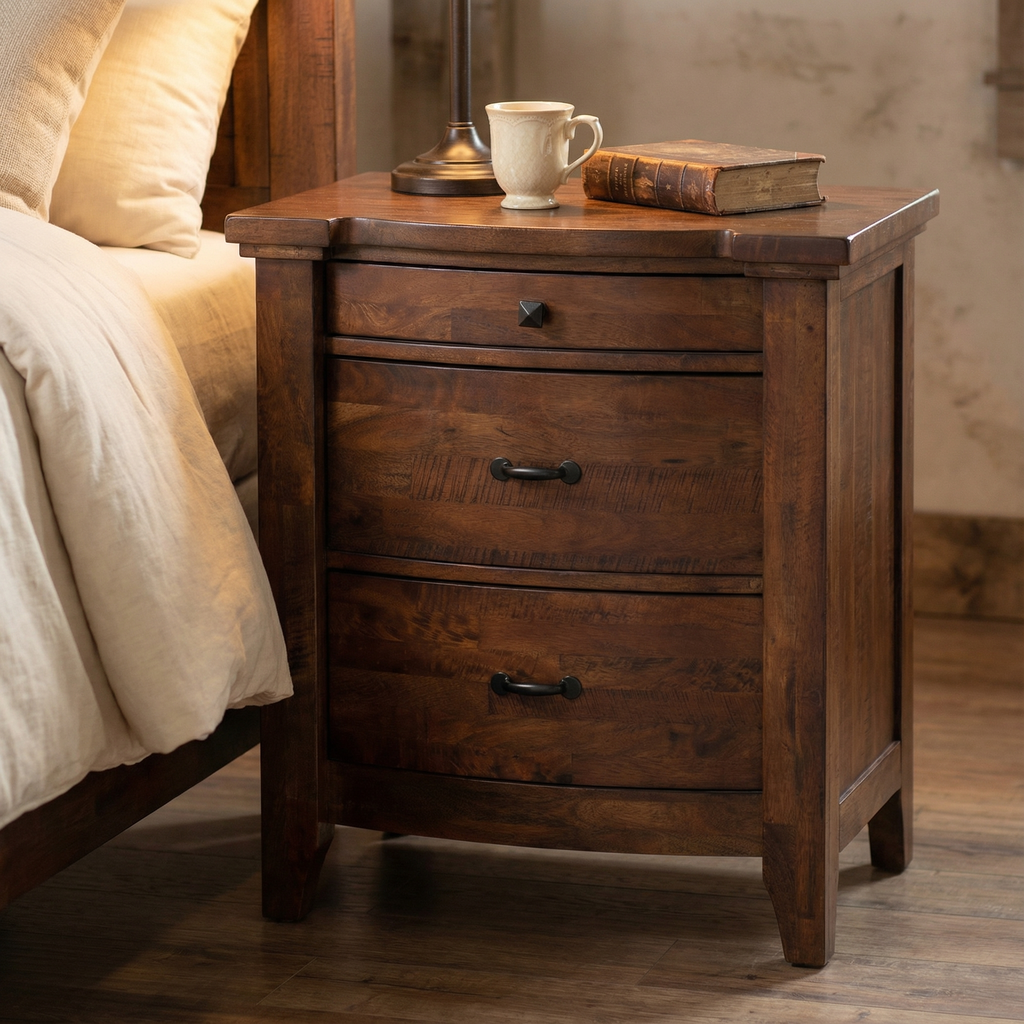 Cashiers 28" Mahogany 3 Drawer Nightstand - Cocoa