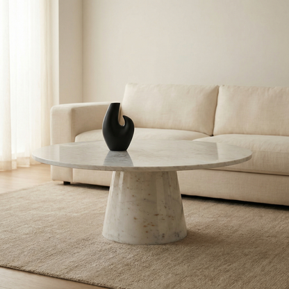 Cassandra 32" Round Coffee Table - Marble