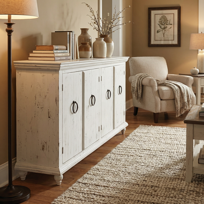 Celeste 74" 4 Door Sideboard - Cottage White