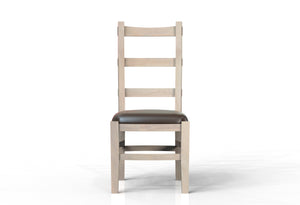 Pascal Acacia Dining End Chair - New White Wash