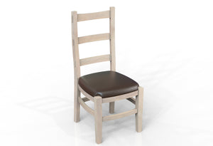 Pascal Acacia Dining End Chair - New White Wash