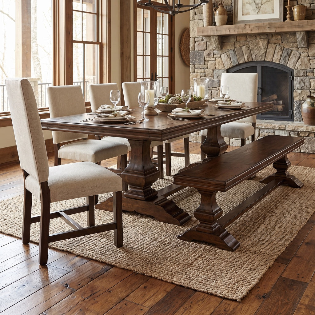Chesney 82" Dining Bench - Chestnut
