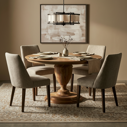 Clancy 53" Acacia Round Pedestal Dining Table - Natural