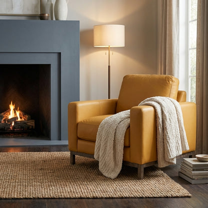 Clarksdale 32" Top Grain Leather Chair - Berkshire Chamois