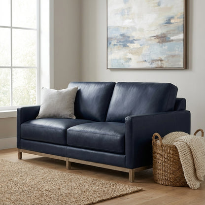 Clarksdale 67" Top Grain Leather 2 Cushion Loveseat - Napa Admiral