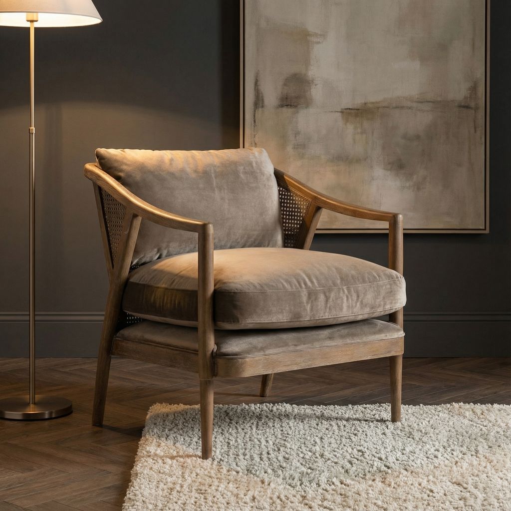 Codie 28" Accent Chair - Taupe Velvet