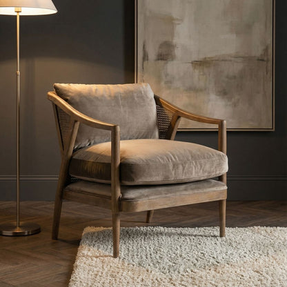 Codie 28" Accent Chair - Taupe Velvet