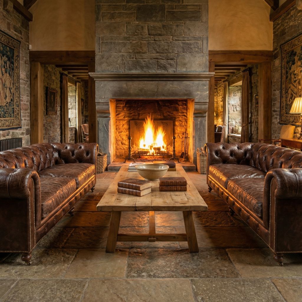 Conroy 96" Top Grain Leather Tufted Sofa - Cigar