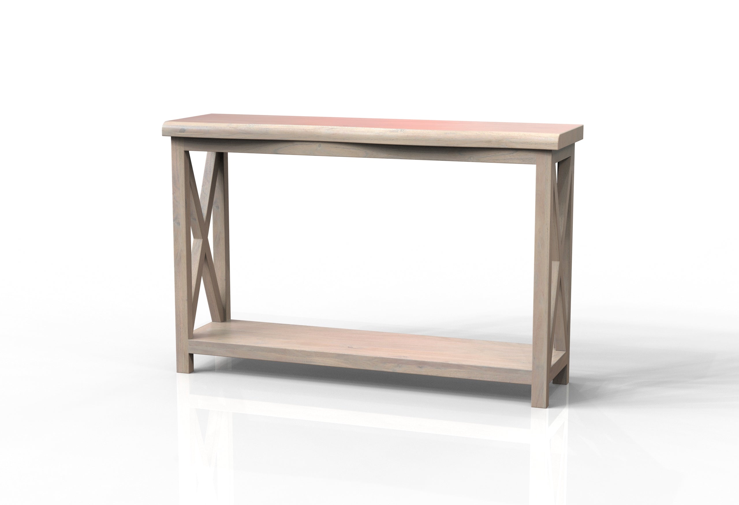 Malcolm Acacia 56" Live Edge Console Table - New White Wash