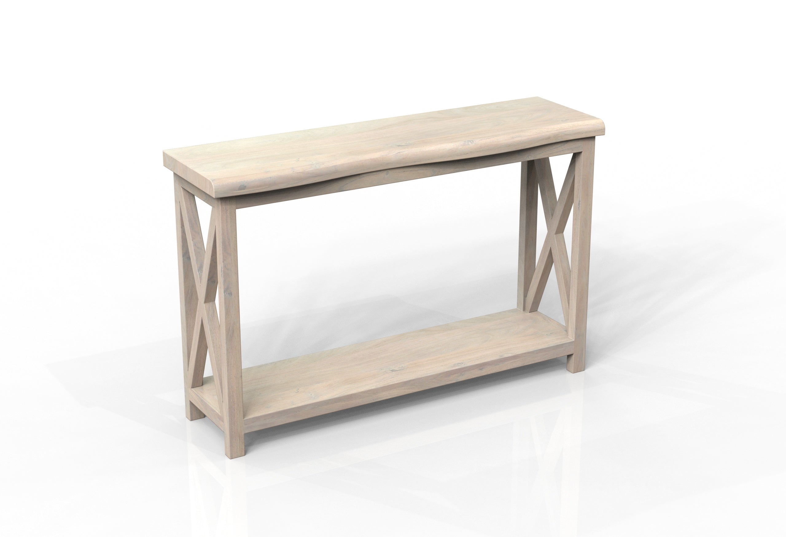 Malcolm Acacia 56" Live Edge Console Table - New White Wash