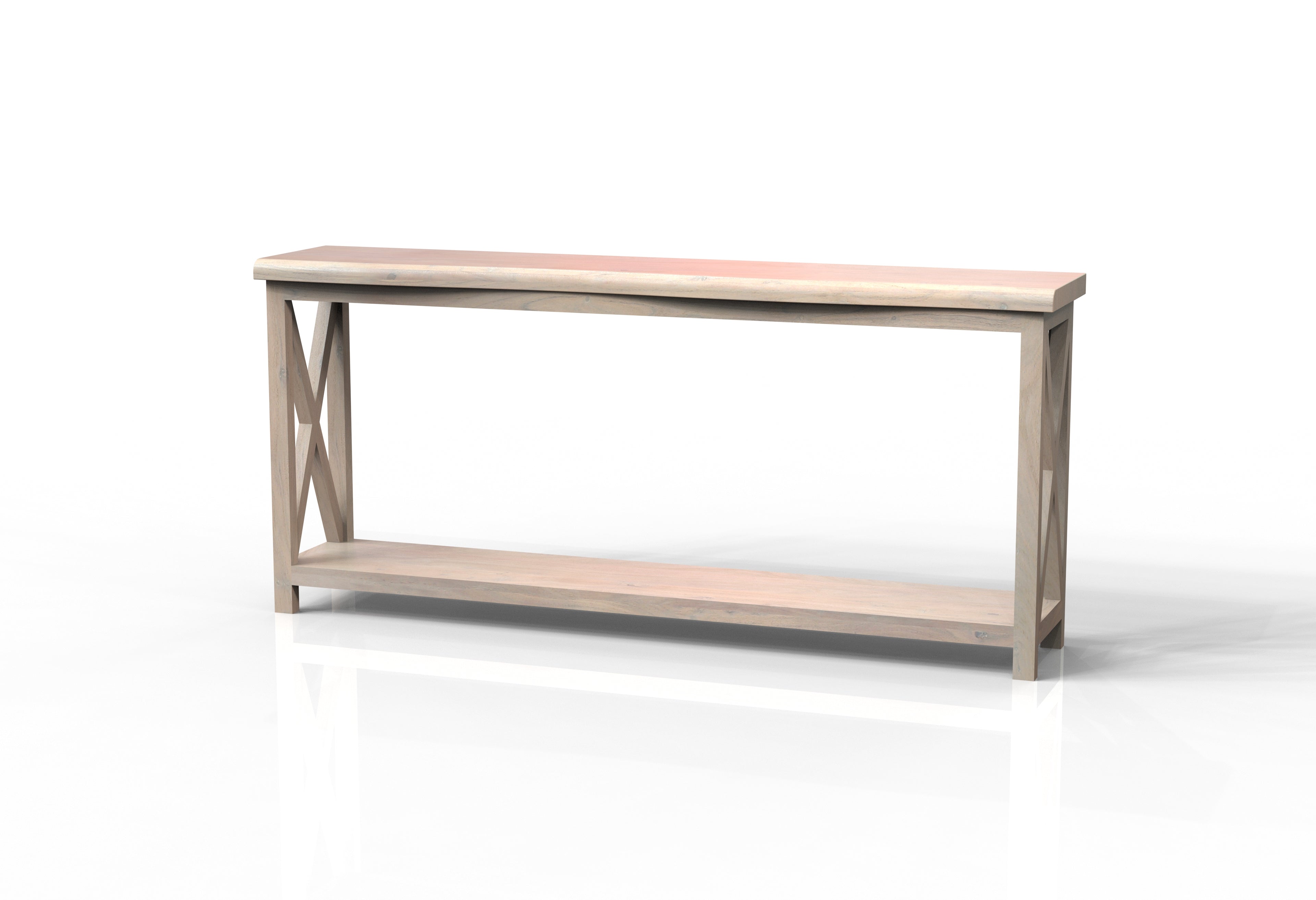 Malcolm Acacia 80" Live Edge Console Table - New White Wash