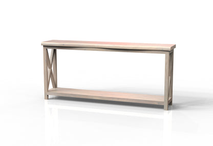 Malcolm Acacia 80" Live Edge Console Table - New White Wash