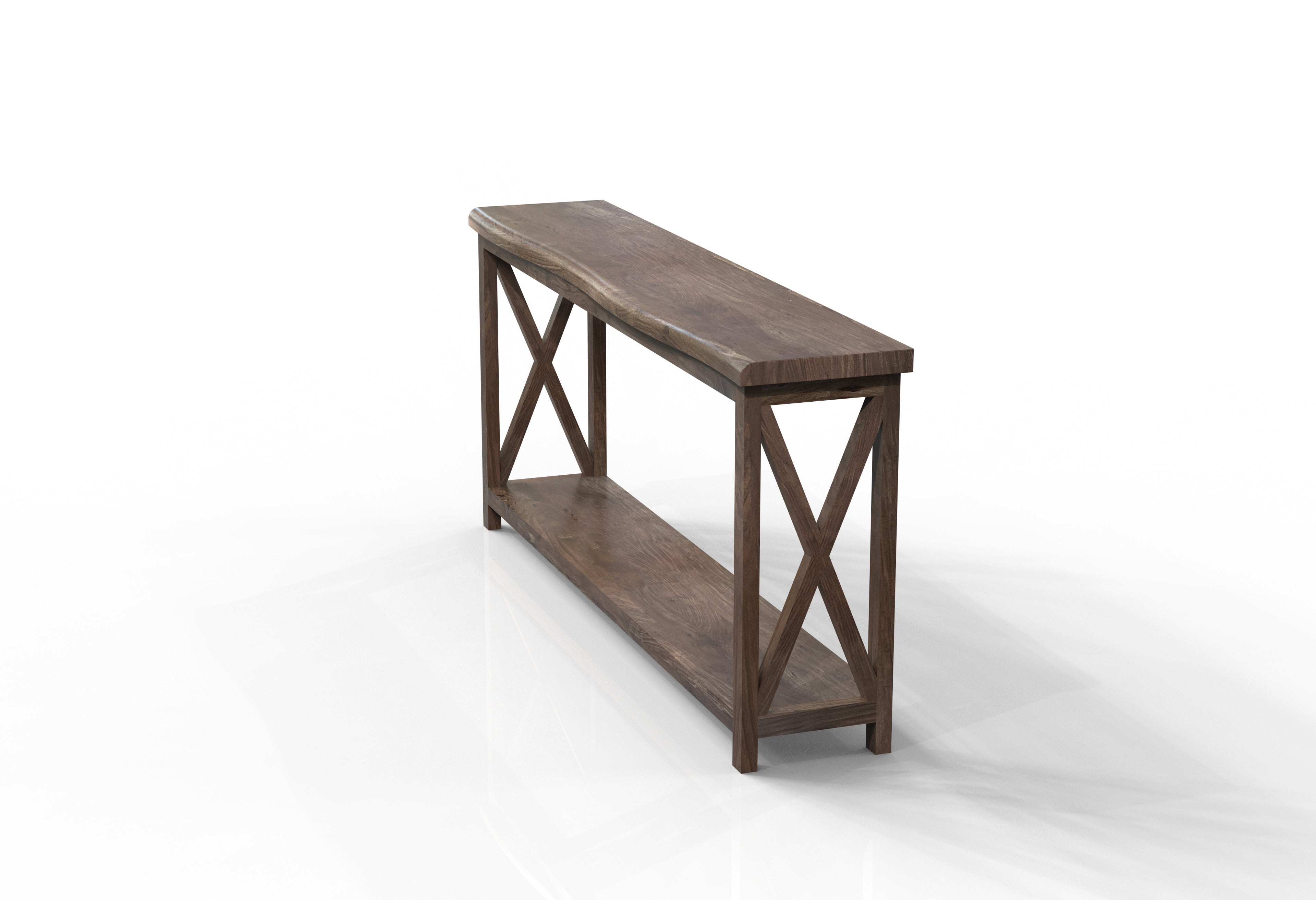 Malcolm Acacia 80" Live Edge Console Table - Natural + Smoke